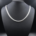 Men's Silver Stainless Steel Cuban Chain Necklace