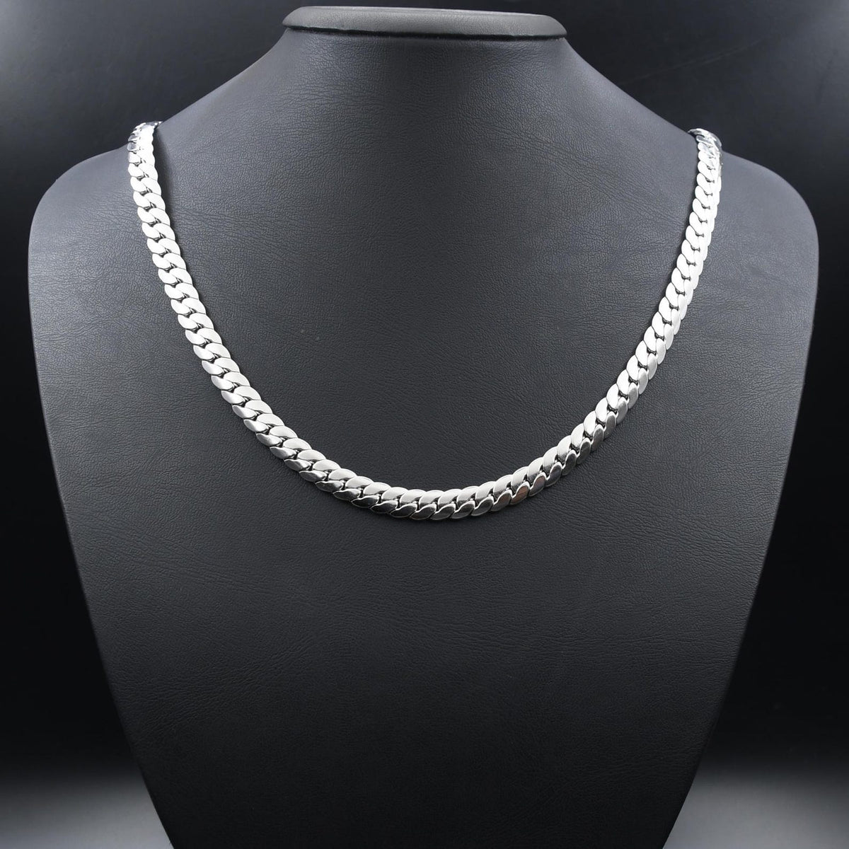 Men's Silver Stainless Steel Cuban Chain Necklace
