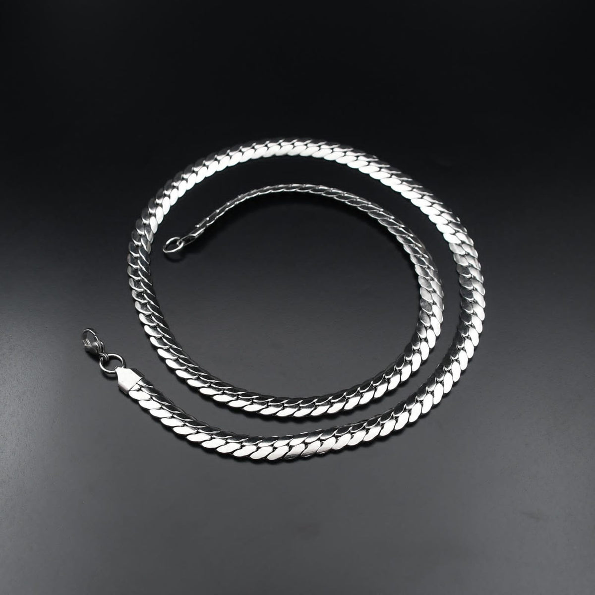 Men's Silver Stainless Steel Cuban Chain Necklace