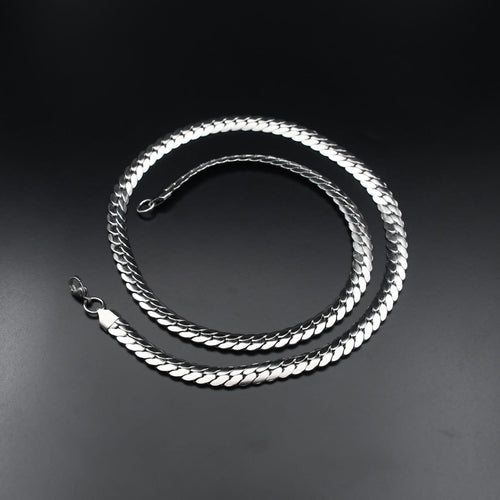 Men's Silver Stainless Steel Cuban Chain Necklace